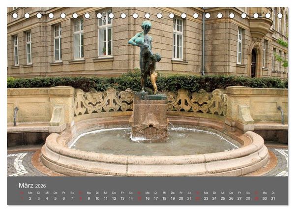 Produktbild: Grosse Brunnen und Wasserspiele in D&uuml;sseldorf (Tischkalender 2026 DIN A5 quer), CALVENDO Monatskalender