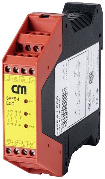 Produktbild: Sicherheitsrelais SAFE 4.3eco CM Manufactory Betriebsspannung: 24 V/DC, 24 V/AC 3 Schlie&szlig;er, 1 &Ouml;ffner 1 St.