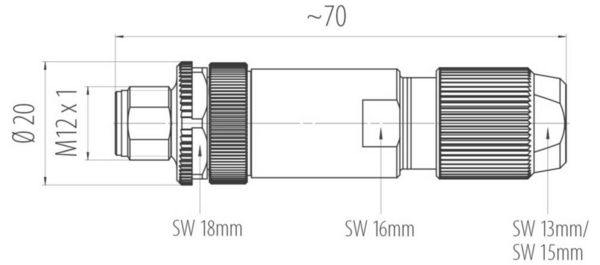 Produktbild: Escha 8031375 Sensor-/Aktor-Steckverbinder, unkonfektioniert Polzahl Sensoren: 5 1 St.