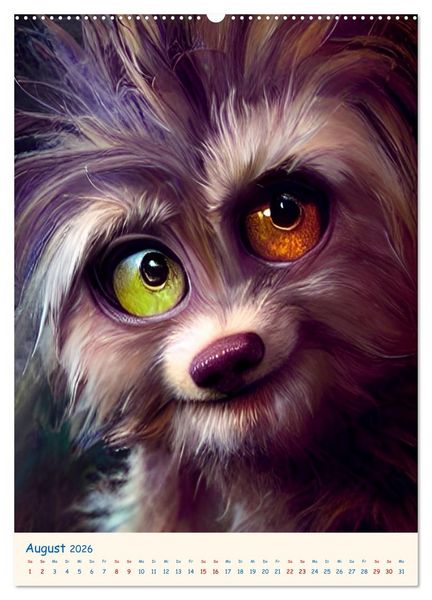 Produktbild: Liebenswerte Kuschelmonster - Digitalart (Wandkalender 2026 DIN A2 hoch), CALVENDO Monatskalender