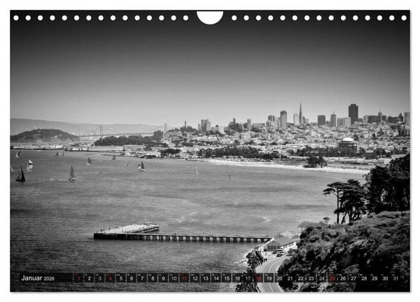 Produktbild: SAN FRANCISCO Monochrome Ansichten (Wandkalender 2026 DIN A4 quer), CALVENDO Monatskalender