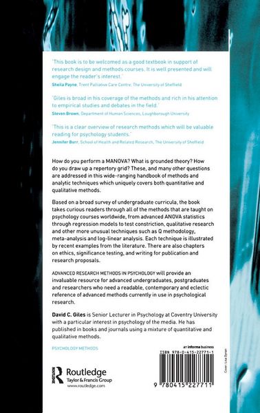 Produktbild: Advanced Research Methods in Psychology