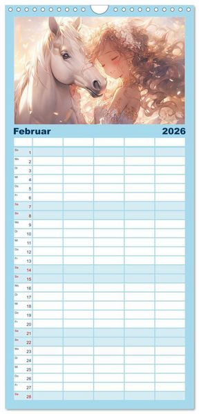 Produktbild: Familienplaner 2026 - Der M&auml;dchen-Kalender mit 5 Spalten (Wandkalender, 21 x 45 cm) CALVENDO