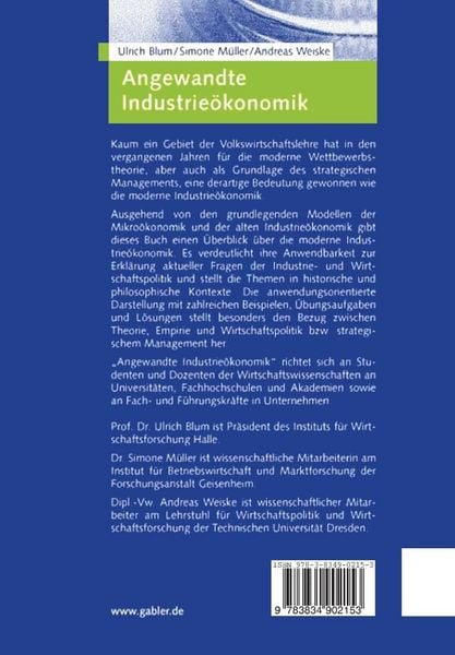 Produktbild: Angewandte Industrie&ouml;konomik