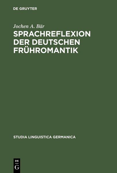 Produktbild: Sprachreflexion der deutschen Fr&uuml;hromantik