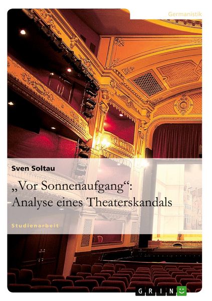Produktbild: "Vor Sonnenaufgang": Analyse eines Theaterskandals