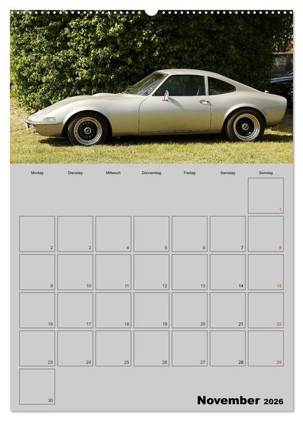 Produktbild: Opel GT Terminplaner (hochwertiger Premium Wandkalender 2026 DIN A2 hoch), Kunstdruck in Hochglanz