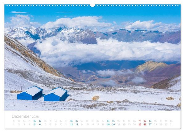 Produktbild: Abenteuer Himalaya - Fernwandern im Annapurna (Wandkalender 2026 DIN A2 quer), CALVENDO Monatskalender
