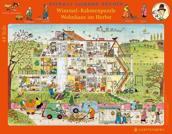 Produktbild: Wimmel-Rahmenpuzzle Herbst Motiv Wohnhaus