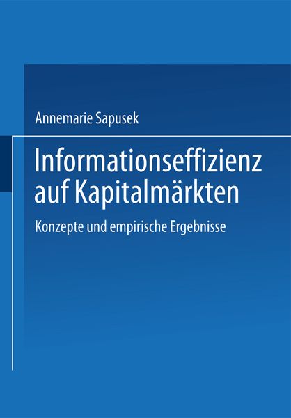 Produktbild: Informationseffizienz auf Kapitalm&auml;rkten