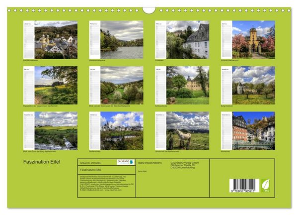 Produktbild: Faszination Eifel (Wandkalender 2026 DIN A3 quer), CALVENDO Monatskalender