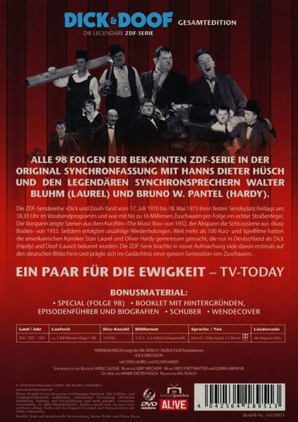 Produktbild: Dick und Doof - Die Original ZDF-Serie Gesamtedition (Alle 98 Folgen) (Fernsehjuwelen) [10 DVDs]