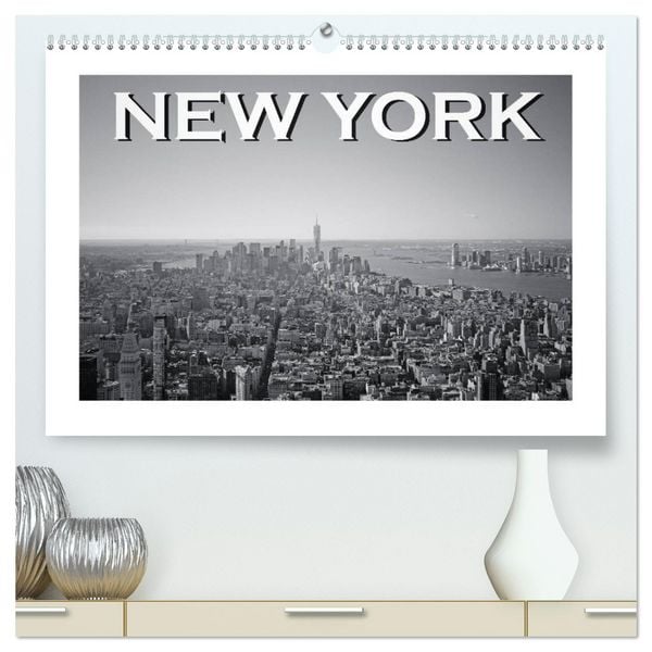 Produktbild: New York in schwarz weiss (hochwertiger Premium Wandkalender 2026 DIN A2 quer), Kunstdruck in Hochglanz