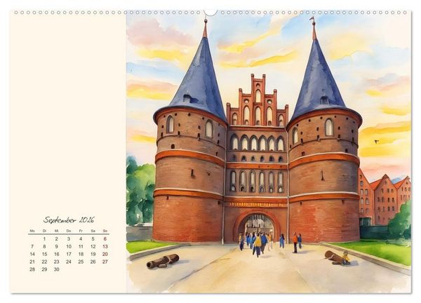 Produktbild: Historische Hansestadt L&uuml;beck (Wandkalender 2026 DIN A2 quer), CALVENDO Monatskalender