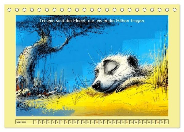 Produktbild: Kleine W&auml;chter. Erdm&auml;nnchen und Weisheiten (Tischkalender 2026 DIN A5 quer), CALVENDO Monatskalender