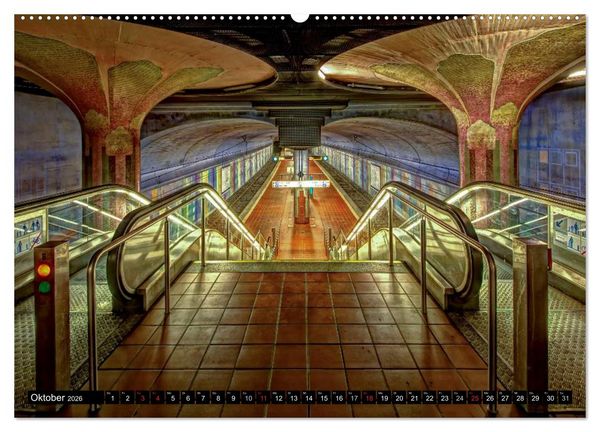 Produktbild: Frankfurt - mit der U-Bahn erfahren (hochwertiger Premium Wandkalender 2026 DIN A2 quer), Kunstdruck in Hochglanz