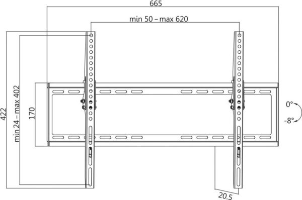 Produktbild: LogiLink BP0039 TV-Wandhalterung 94,0 cm (37") - 177,8 cm (70") Neigbar