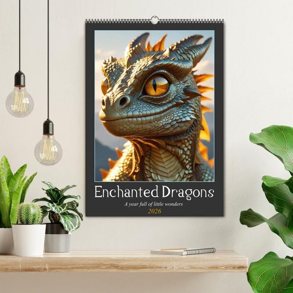 Produktbild: Enchanted Dragons: A year full of little wonders (Wall Calendar 2026 DIN A2 portrait), CALVENDO 12 Month Wall Calendar