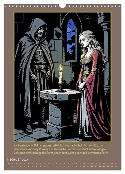 Produktbild: Ritter Ivanhoe, Ehre und Schatten (Wandkalender 2027 DIN A3 hoch), CALVENDO Monatskalender