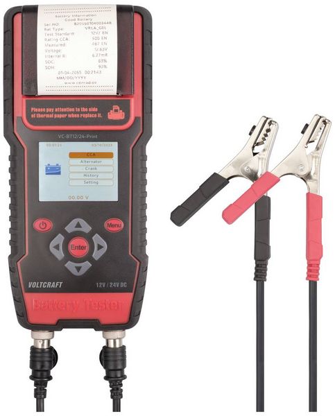 Produktbild: VOLTCRAFT VC-BT12/24-Print Kfz-Batterietester 12 V, 24 V Batteriepr&uuml;fung 24.3 mm x 11 mm x 5.9 mm