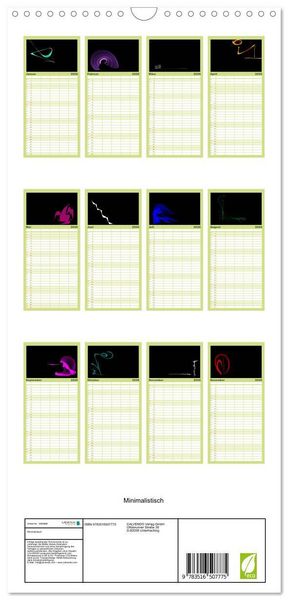 Produktbild: Familienplaner 2026 - Minimalistisch mit 5 Spalten (Wandkalender, 21 x 45 cm) CALVENDO