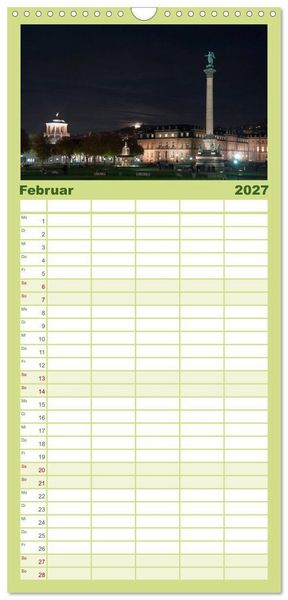Produktbild: Familienplaner 2027 - stadtansichten stuttgart mit 5 Spalten (Wandkalender, 21 x 45 cm) CALVENDO