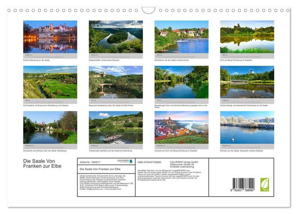 Produktbild: Die Saale Von Franken zur Elbe (Wandkalender 2026 DIN A3 quer), CALVENDO Monatskalender