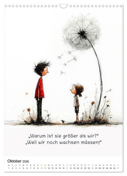 Produktbild: Kindlich. Komisch. Klar. (Wandkalender 2026 DIN A3 hoch), CALVENDO Monatskalender