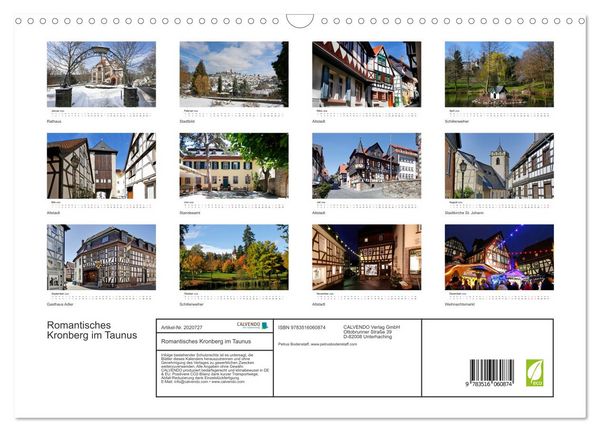 Produktbild: Romantisches Kronberg im Taunus (Wandkalender 2026 DIN A3 quer), CALVENDO Monatskalender