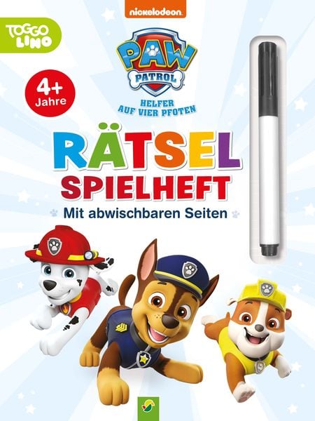 Produktbild: PAW Patrol Rätselspielheft mit Stift und abwischbaren Seiten