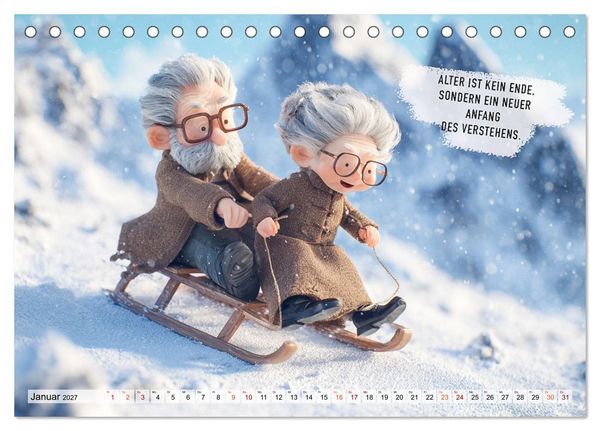Produktbild: Oma und Opa - Spr&uuml;che &uuml;ber das Alter (Tischkalender 2027 DIN A5 quer), CALVENDO Monatskalender