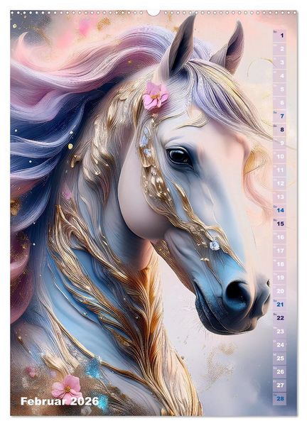 Produktbild: Pferdeliebe - Ein magischer Pferdekalender (Wandkalender 2026 DIN A2 hoch), CALVENDO Monatskalender