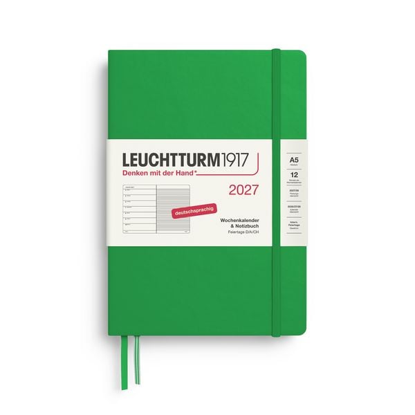 Produktbild: Wochenkalender & Notizbuch Medium (A5) 2027, Spring Leaf, Deutsch