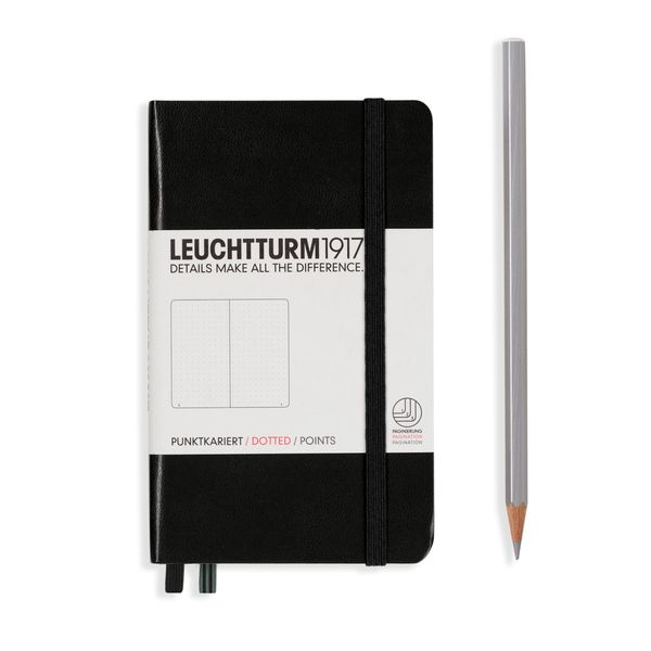 Produktbild: LEUCHTTURM1917 Notizbuch Pocket (A6), Hardcover, 187 nummerierte Seiten, Schwarz, Dotted