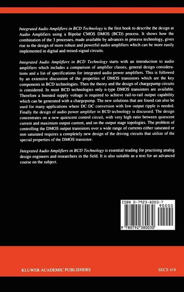 Produktbild: Integrated Audio Amplifiers in BCD Technology