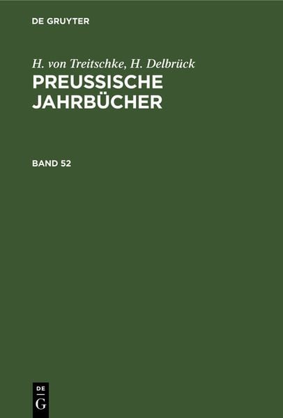 Produktbild: Preußische Jahrbücher. Band 52