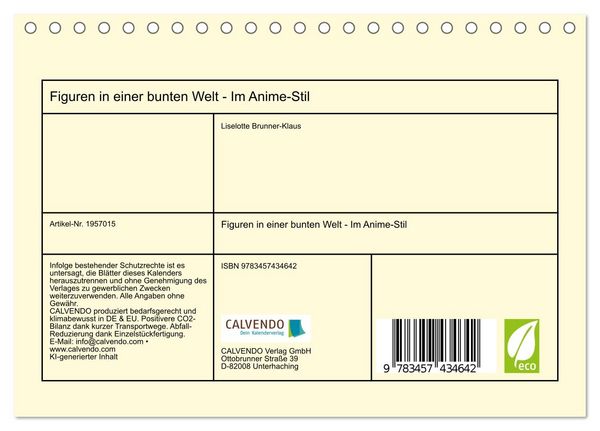Produktbild: Figuren in einer bunten Welt - Im Anime-Stil (Tischkalender 2026 DIN A5 quer), CALVENDO Monatskalender