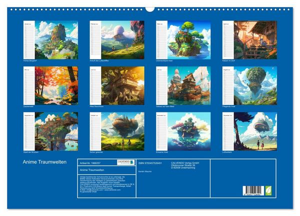 Produktbild: Anime Traumwelten (Wandkalender 2026 DIN A2 quer), CALVENDO Monatskalender
