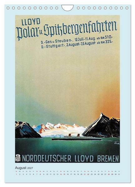 Produktbild: Von Bremen in die Welt - Reisen nach &Uuml;bersee zu Beginn des 20. Jahrhunderts (Wandkalender 2027 DIN A4 hoch), CALVENDO Monatskalender