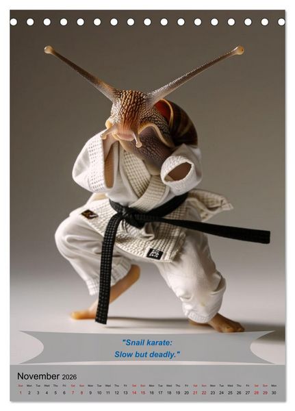 Produktbild: Great fun with animal karate fighters (Desk Calendar 2026 DIN A5 portrait), CALVENDO 12 Month DeskCalendar