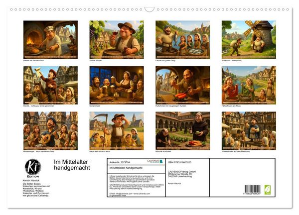 Produktbild: Im Mittelalter handgemacht (Wandkalender 2026 DIN A2 quer), CALVENDO Monatskalender