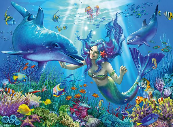 Puzzle Ravensburger Leuchtendes Unterwasserparadies  200 Teile XXL Color Starline Sonderserie 100/20