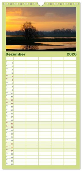 Produktbild: Familienplaner 2026 - Der Niederrhein im Wandel der Jahreszeiten mit 5 Spalten (Wandkalender, 21 x 45 cm) CALVENDO