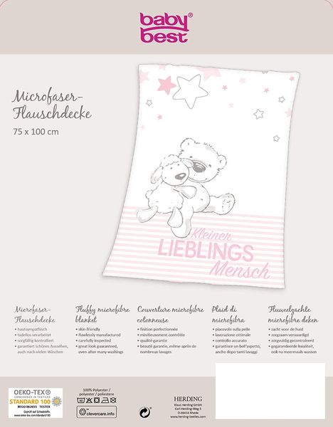 Produktbild: Herding 1440213014412 - Lieblingsmensch, Decke, Polyester, rosa, 75x100 cm