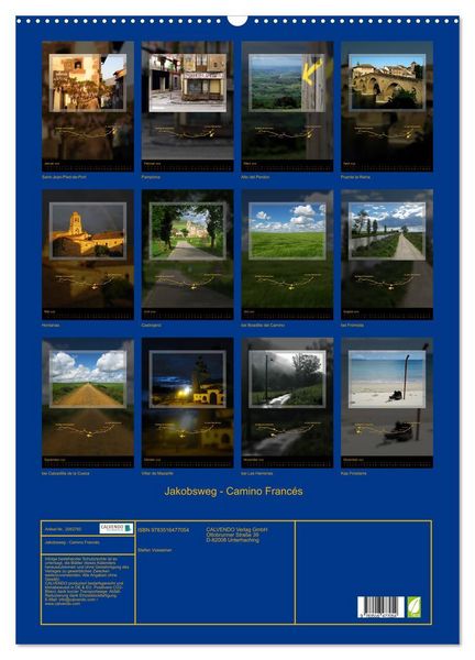 Produktbild: Jakobsweg - Camino Franc&eacute;s (Wandkalender 2026 DIN A2 hoch), CALVENDO Monatskalender