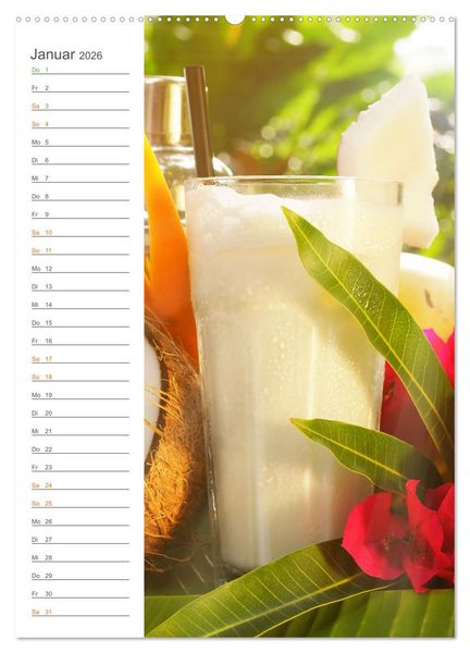 Produktbild: Tropical Cocktails - Erfrischend und fruchtig (Wandkalender 2026 DIN A2 hoch), CALVENDO Monatskalender