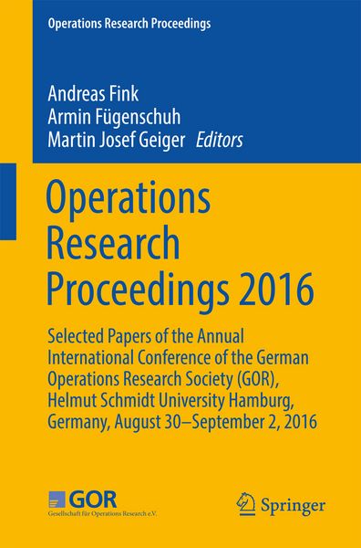 Produktbild: Operations Research Proceedings 2016