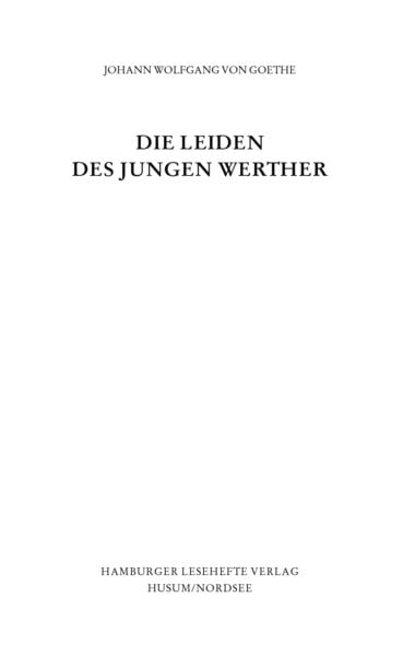 Produktbild: Die Leiden des jungen Werther