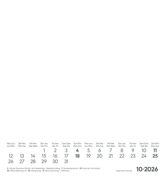 Produktbild: Kreativ-Kalender weiß 2026 - 16x17 cm - Foto, Malen, Basteln - datiert - Kreativkalender - Foto-Kalender - Alpha Edition