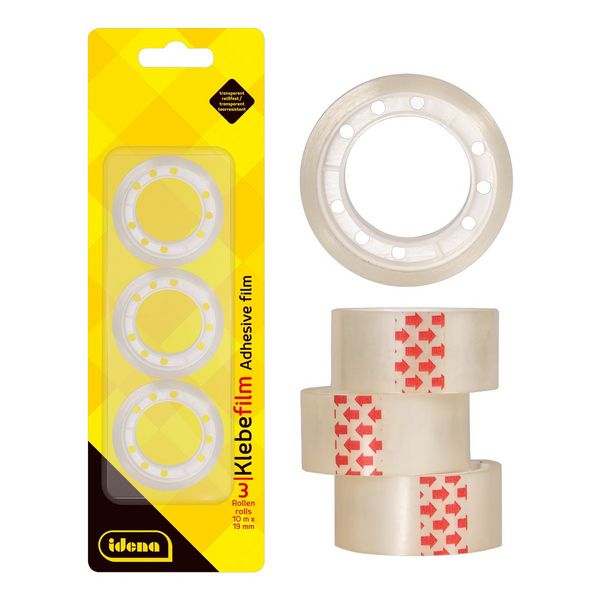 Idena Klebefilm Transparent Reißfest PVC-frei 1,9cmx10m 3 Stück
